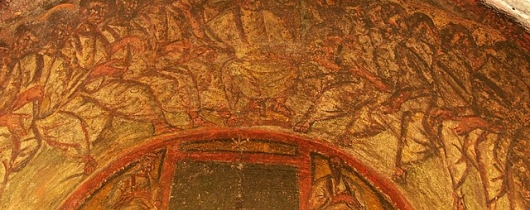 640px-rom, domitilla-katakomben, fresko christus und die 12 apostel und christussymbol chi rho 1